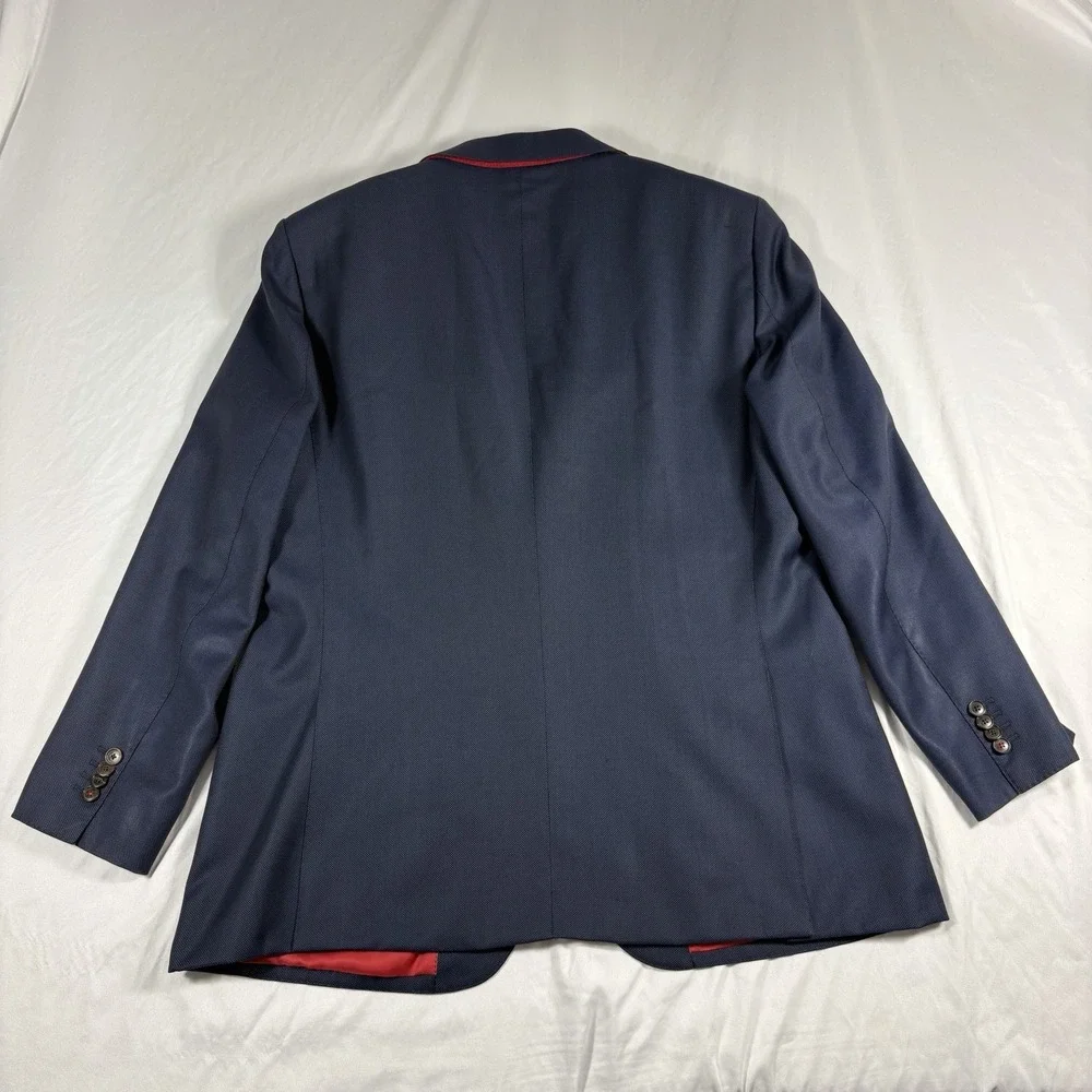 SuitSupply Sienna Navy Blue Wool Blazer Vitale Barberis Canonico 46R‎
